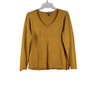 White Stags Yellow Women's Long Sleeve Top Blouse Pullover V Neck XXL 043